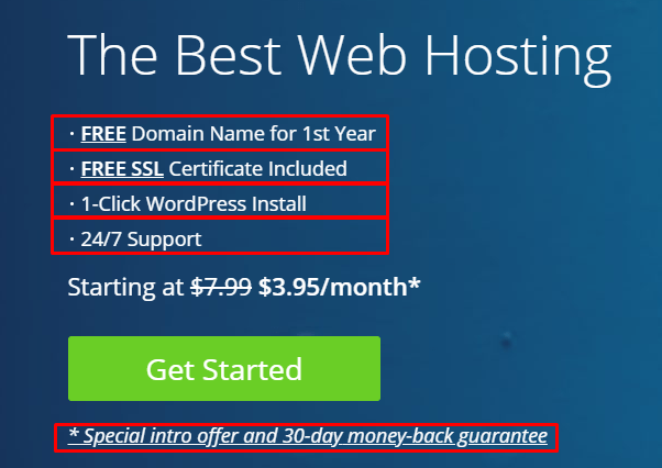 bluehost step to buy hosting