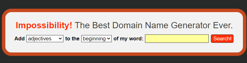 impossibility Best Domain Generator Tool